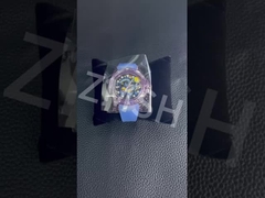 Premium 40mm/42mm yuvarlak safir kristal saat kasası çizilmeye dayanıklı özelleştirilebilir mor