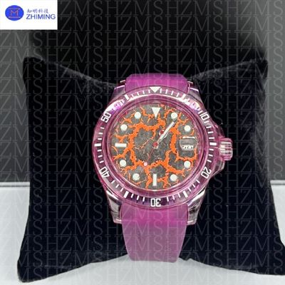 40 mm/42 mm yuvarlak safirli, özelleştirilebilir, kızıl renkli saat kasası