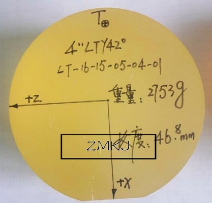satın al Y- 42 ° LiTaO3 LiNbO3 Gofretler 4 İnç Dia 100 Mm Kalınlık 46mm ile Çevrimiçi üretim