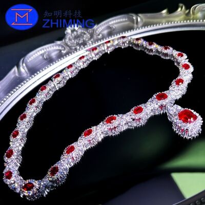 satın al Laboratuvarda Yapılan Güvercin Kanı Kırmızı Sapphire Kolye Çevrimiçi üretim